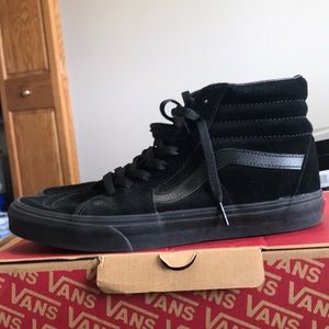 Vans SK8-Hi black on black size 10